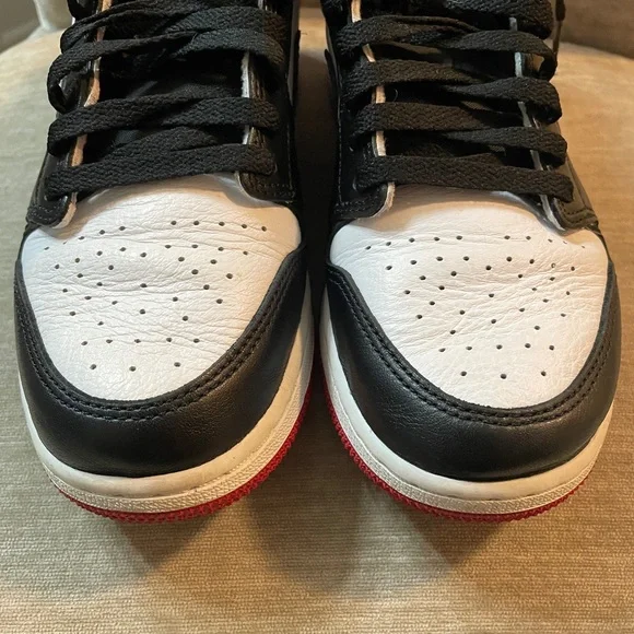 6.5 youth Nike Air Jordan’s White, Black, and Red Sneakers - Picture 6 of 7